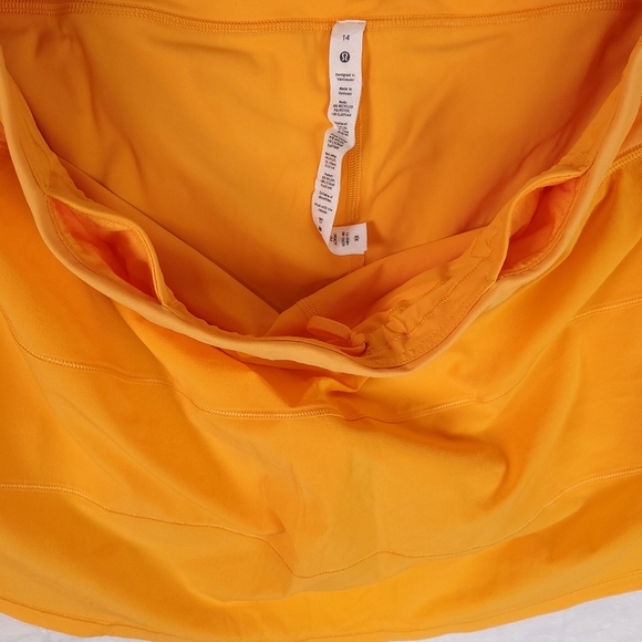 Lululemon Pace Rival Mid Rise Skirt Long 14 Orange LW8AC7T - Picture 7 of 11